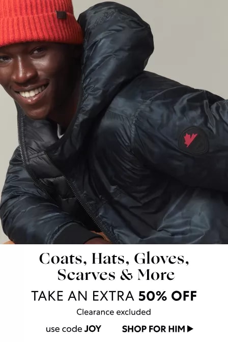 Coats, Hats, Gloves & Scarves: Take an Extra 50% OFF