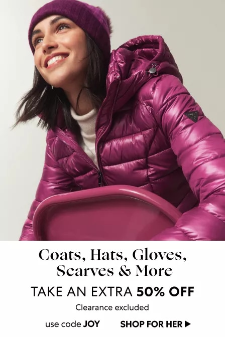 Coats, Hats, Gloves & Scarves: Take an Extra 50% OFF